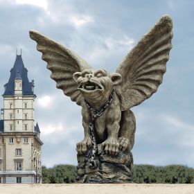 CHAINED CATHEDRAL GARGOYLE STATUE