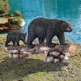 MOTHER BLACK BEAR AND CUB STATUE                NR