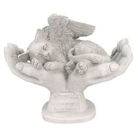 CAT IN GODS HANDS PET MEMORIAL STATUE