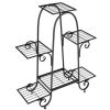 6-Tier Plant Stand with Adjustable Foot Pads-Black