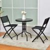 3 Pieces Folding Bistro Table Chairs Set for Indoor and Outdoor