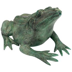 MEDIUM BULL FROG BRONZE STATUE