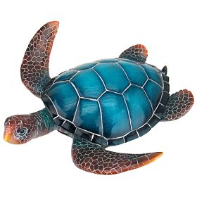 MEDIUM BLUE SEA TURTLE STATUE