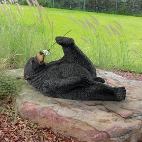 SMELL THE FLOWERS GARDEN BEAR STATUE