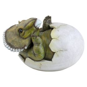 BABY TRICERATOPS DINO EGG STATUE