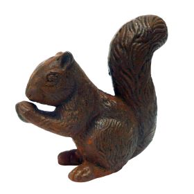 BUSHY TAILED SQUIRREL IRON STATUE