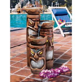 CASCADING ALOHA TIKI 3 BOWL FOUNTAIN