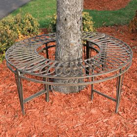 GOTHIC ROUNDABOUT STEEL GARDEN BENCH            NR