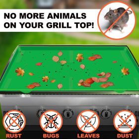 Silicone Griddle Mat Food Grade Silicone Grill Mat Protect the Top Surface from Insects 36 inch Green Color with Silicone Utensil Rest