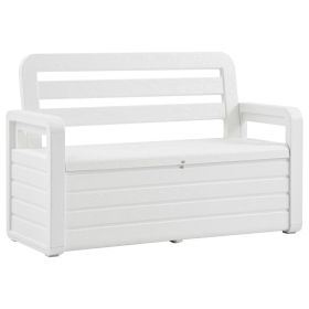 Patio Storage Bench 52.2" Plastic White