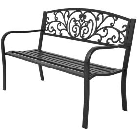 Patio Bench 50" Cast Iron Black