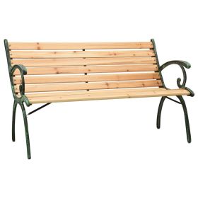 Patio Bench 48.4" Cast Iron and Solid Firwood