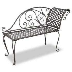 Patio Chaise Lounge 50.4" Steel Antique Brown