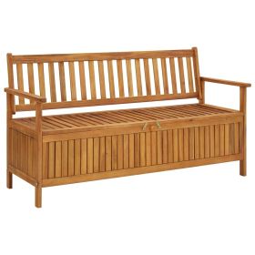 Patio Storage Bench 58.3" Solid Acacia Wood