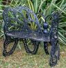 35 H x 46 W x 27 D Outdoor Black Butterfly Bench, 400 lbs Weight Capacity, Weather Resistant