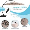 LAUSAINT HOME 12FT Deluxe Patio Umbrella with Base Included; Outdoor Large Hanging Cantilever Curvy Umbrella with 360¬∞ Rotation for Pool; Garden; Dec