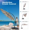 LAUSAINT HOME 12FT Deluxe Patio Umbrella with Base Included; Outdoor Large Hanging Cantilever Curvy Umbrella with 360¬∞ Rotation for Pool; Garden; Dec