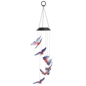 Solar LED Butterfly Wind Chimes Color Changing LED Butterfly String Light Patio Garden Decor