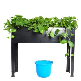 Elevated garden bed, metal elevated outdoor flowerpot box, suitable for backyard and terrace, large flowerpot, suitable for vegetable and flower book