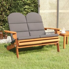 Adirondack Patio Bench with Cushions 49.6" Solid Wood Acacia