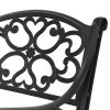 2 Piece Outdoor Dining Chairs, Cast Aluminum Chairs with Armrest, Patio Bistro Chair Set of 2 for Garden, Backyard (Flower pattern 2 Chairs)