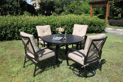 Club Swivel Chairs With Cushion, Quality Outdoor Patio Furniture