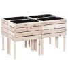 Farmhouse 4 Piece Wooden Elevated Raised Garden Bed Planter Box