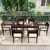 [Not allowed to sell to Wayfair] Acacia Wood Outdoor Dining Table And Chairs Suitable For Patio; Balcony Or Backyard