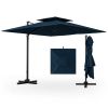 9.5 Feet Cantilever Patio Umbrella with 360¬∞ Rotation and Double Top