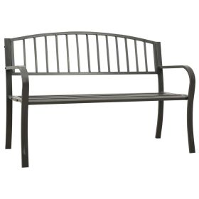 Patio Bench 49.2" Steel Gray (Color: Grey)