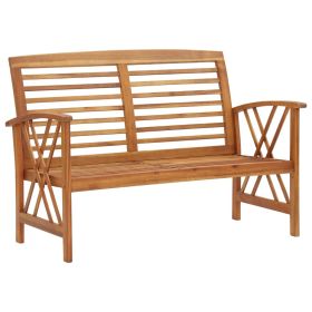 Patio Bench 46.9" Solid Acacia Wood (Color: Brown)