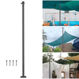 8ft Sun Sail Pole Post Black (Color: As Picture)