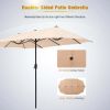 13 ft Large Patio Umbrella Double Sided Outdoor Market Umbrella Beige