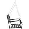 Patio Swing Bench 49.2" Steel and Plastic Black