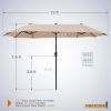 13 ft Large Patio Umbrella Double Sided Outdoor Market Umbrella Beige