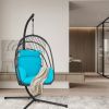 Hanging Folding Egg Chair with Stand Soft Cushion Pillow Swing Hammock