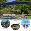 15 Feet Double-Sided Twin Patio Umbrella with Crank and Base