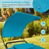 Patio Hanging Chaise Lounge Chair with Canopy Cushion Pillow and Storage Bag