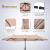 13 ft Large Patio Umbrella Double Sided Outdoor Market Umbrella Beige