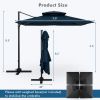 9.5 Feet Cantilever Patio Umbrella with 360¬∞ Rotation and Double Top