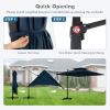 9.5 Feet Cantilever Patio Umbrella with 360¬∞ Rotation and Double Top