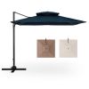 9.5 Feet Cantilever Patio Umbrella with 360¬∞ Rotation and Double Top