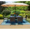 13 ft Large Patio Umbrella Double Sided Outdoor Market Umbrella Beige