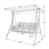 3-Seater Outdoor Porch Swing Patio Hammock Swing Glider Bench with Adjustable Canopy