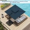 9.5 Feet Cantilever Patio Umbrella with 360¬∞ Rotation and Double Top