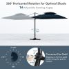 9.5 Feet Cantilever Patio Umbrella with 360¬∞ Rotation and Double Top