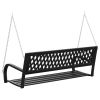 Patio Swing Bench 49.2" Steel and Plastic Black