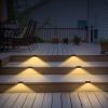 4Pcs Solar Powered LED Step Lights Outdoor IP55 Waterproof Dusk To Dawn Sensor Fence Lamps