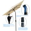 6 x 9ft Patio Umbrella Outdoor Waterproof Umbrella with Crank and Push Button Tilt without flap for Garden Backyard Pool Swimming Pool Market