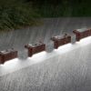 4Pcs Solar Powered LED Step Lights Outdoor IP55 Waterproof Dusk To Dawn Sensor Fence Lamps